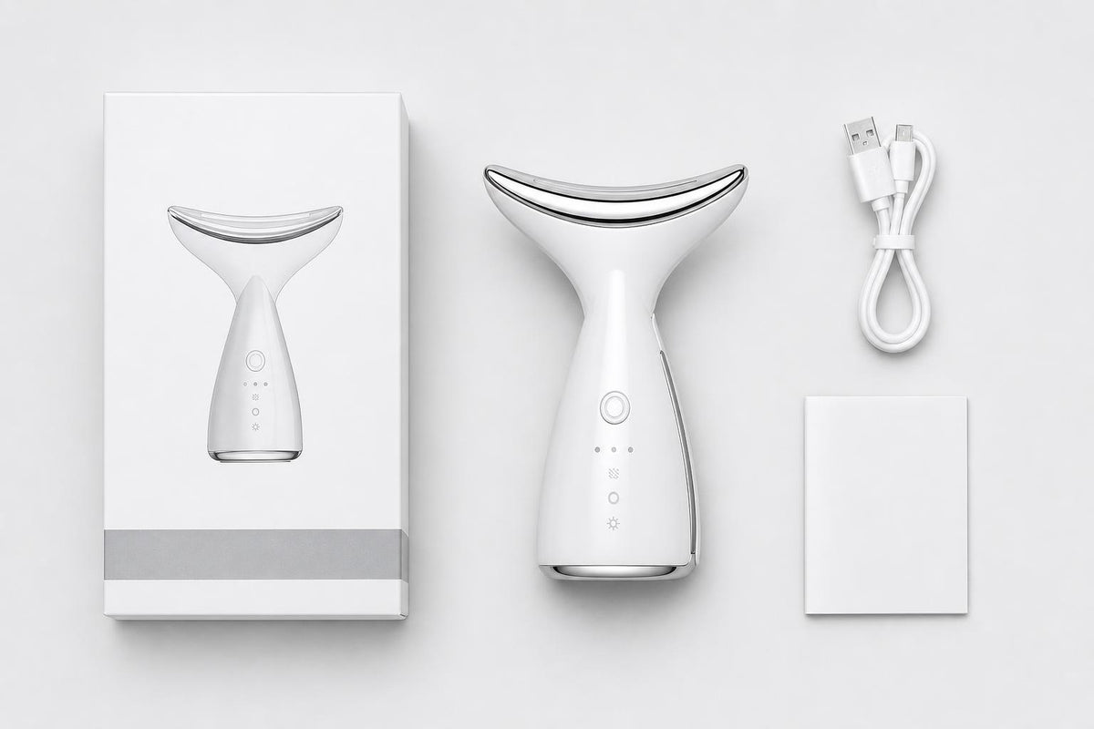 Contenido de la caja: el dispositivo VexaLift, el cable micro-USB y el manual